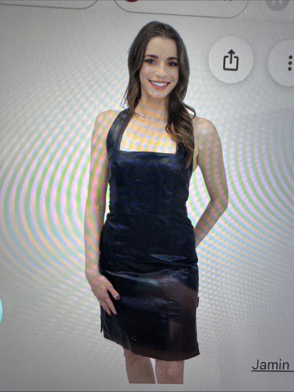 NWT JAMIN Black Leather Halter Mini Dress Womens 12 Grunge Goth Festival Edgy